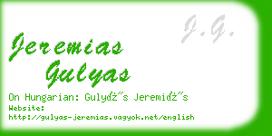 jeremias gulyas business card